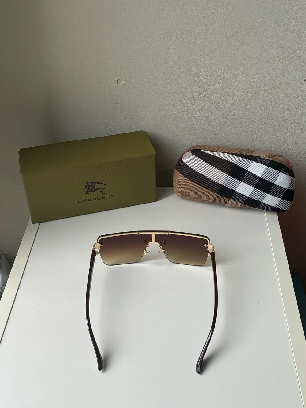 Burberry Fading Brown with Gold Accents Sunglasses